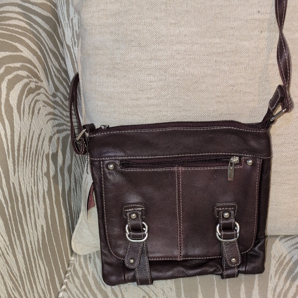 Brown Leather Crossbody NWOT